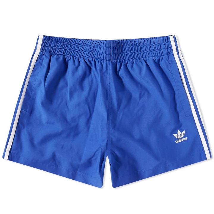Photo: Adidas Men's Ori 3S VSL Short in Semi Lucid Blue/White