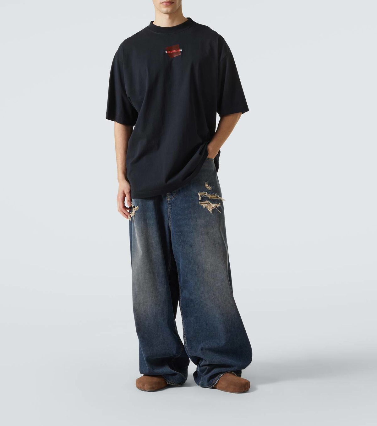Balenciaga Distressed mid-rise wide-leg jeans Balenciaga