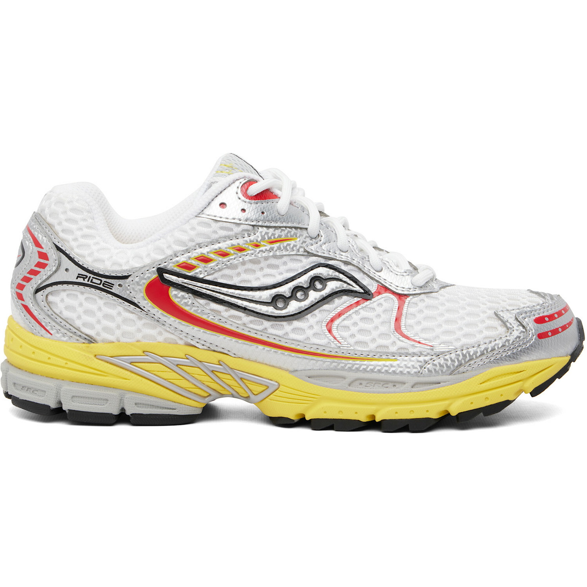 Saucony White & Silver Progrid Ride 1 Sneakers