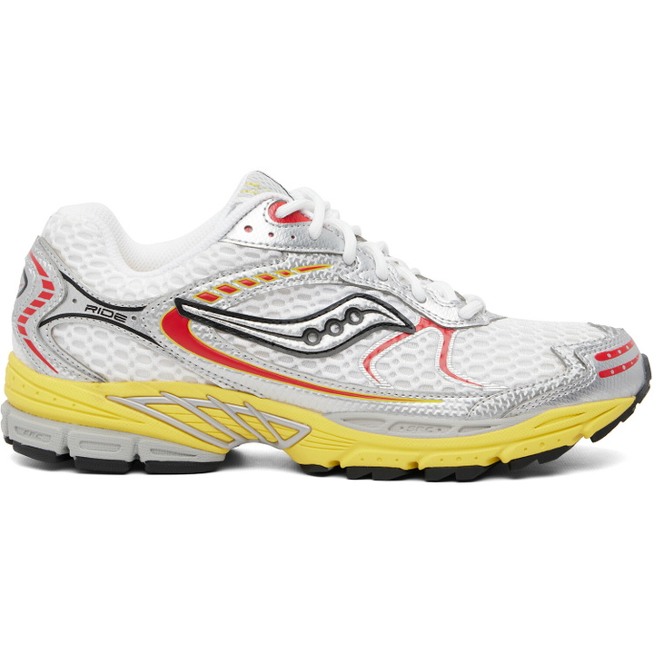 Photo: Saucony White & Silver Progrid Ride 1 Sneakers