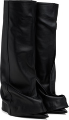 sacai Black Leather Pants Medium Tall Boots