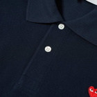 Comme des Garçons Play Men's Little Red Heart Polo Shirt in Navy
