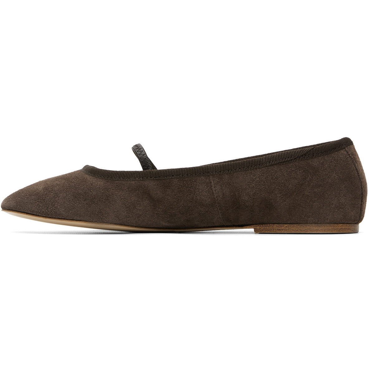 A.P.C. Brown Split Leather Ballerina Flats