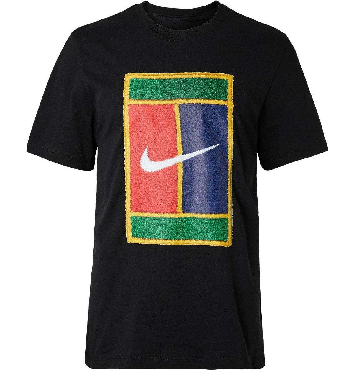 juez Enlace Estragos Nike Tennis - NikeCourt Logo-Print Cotton-Jersey T-Shirt - Black Nike Tennis