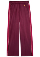 Wales Bonner Mantra Panelled Satin-jersey Track Pants Burgundy