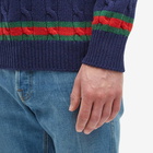 Gucci Men's GRG Detail Cable Knit in Navy