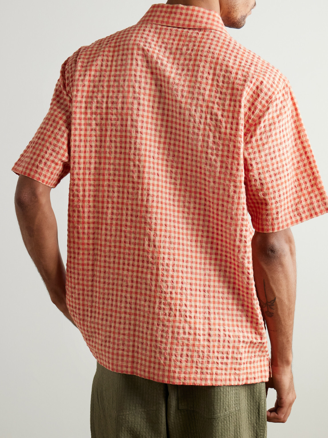 Folk - Gabe Cotton-Blend Seersucker Shirt - Red