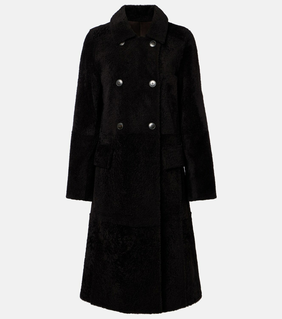 Yves Salomon Double-breasted shearling coat