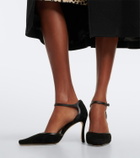Manolo Blahnik Armelia leather-trimmed suede pumps