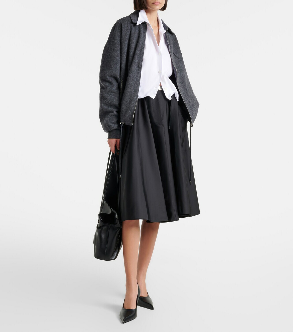 Prada Re-Nylon belted midi skirt
