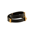 Versace Black and Gold Tribute Double Wrap Bracelet