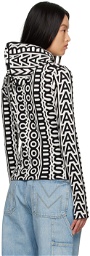 Marc Jacobs Black & Beige 'The Monogram Scuba Zip Up' Hoodie