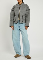 Free People Chloe Gingham Cotton Jacket Black And White