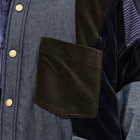 Acne Studios Men's Otito Patchwork Denim Jacket in Denim Blue