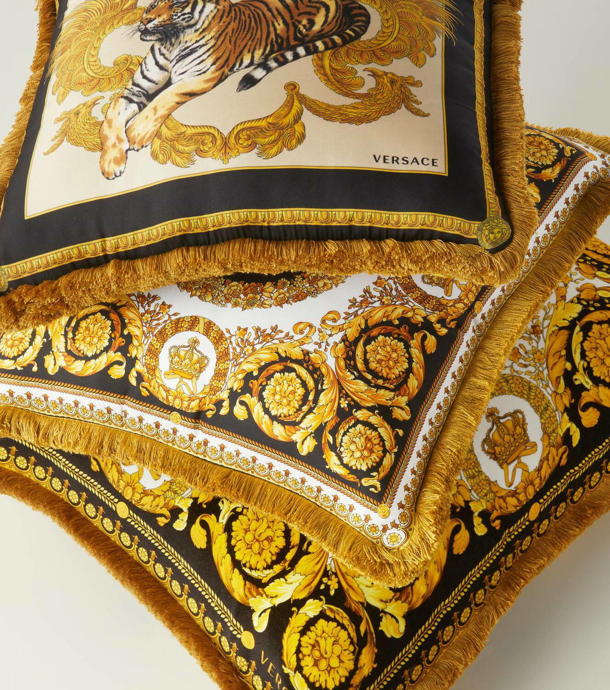 Versace Home Crete De Fleur silk cushion