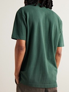 Maison Kitsuné - Logo-Appliquéd Cotton-Piqué Polo Shirt - Green