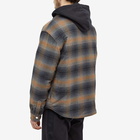 AMIRI Men's Plaid Padded Overshirt in Brown