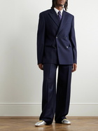 LOEWE - Double-Breasted Wool-Twill Suit Jacket - Blue