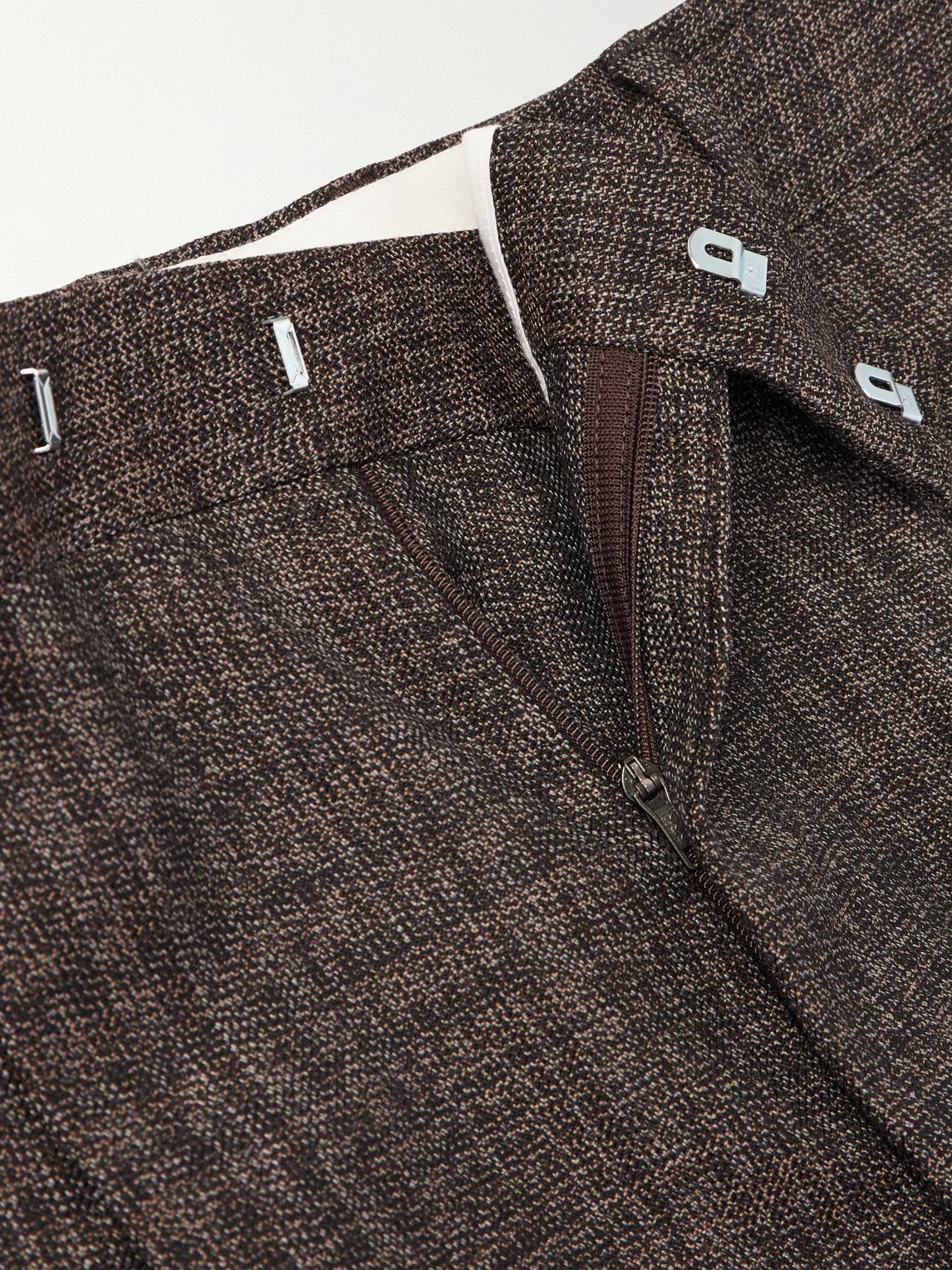 Officine Générale - Hugo Straight-Leg Belted Wool Suit Trousers - Brown