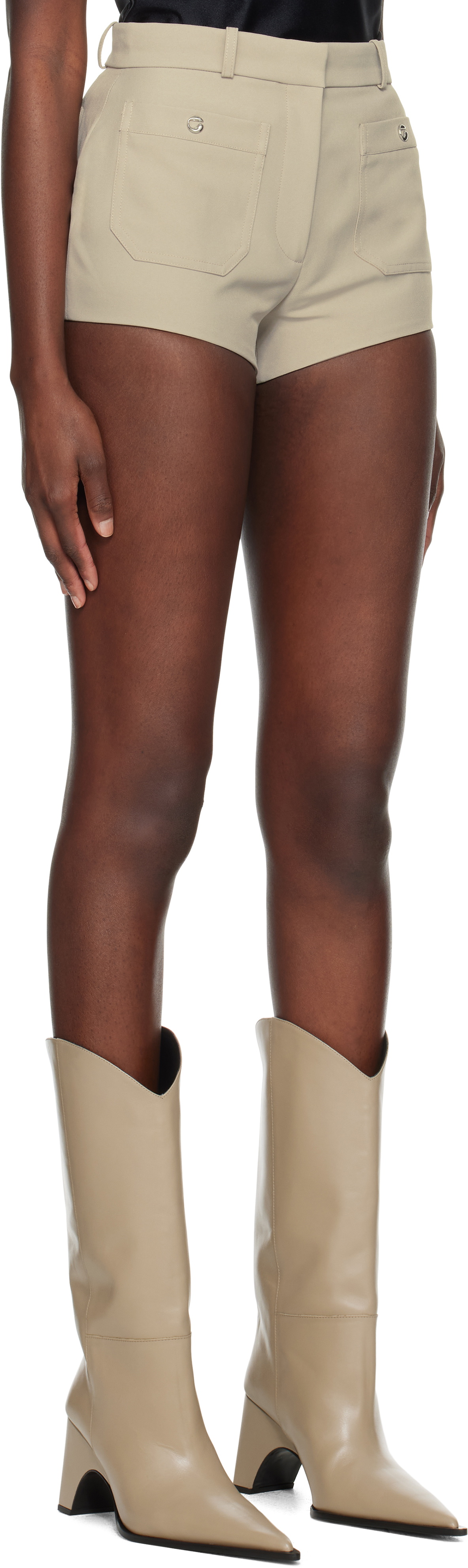 Coperni Beige Four Pocket Tailored Mini Shorts