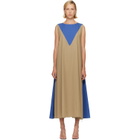 Baserange Khaki & Blue Tres Maxi Dress