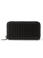 Christian Louboutin - Spiked Full-Grain Leather Zip-Around Wallet