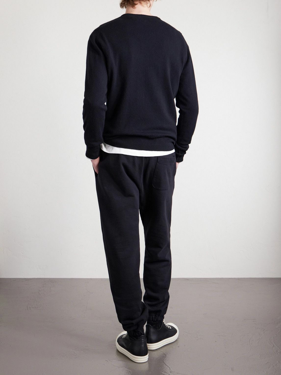 SAINT MXXXXXX - I Love Saint Tapered Printed Cotton-Jersey Sweatpants - Black