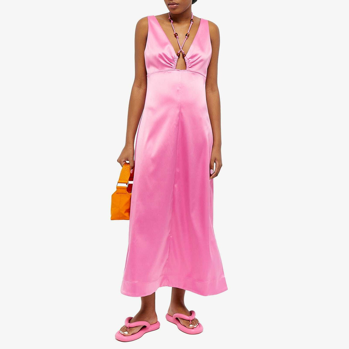 ganni striped halter dress Women's Halter-Neck in Pink GANNI product_family:105988