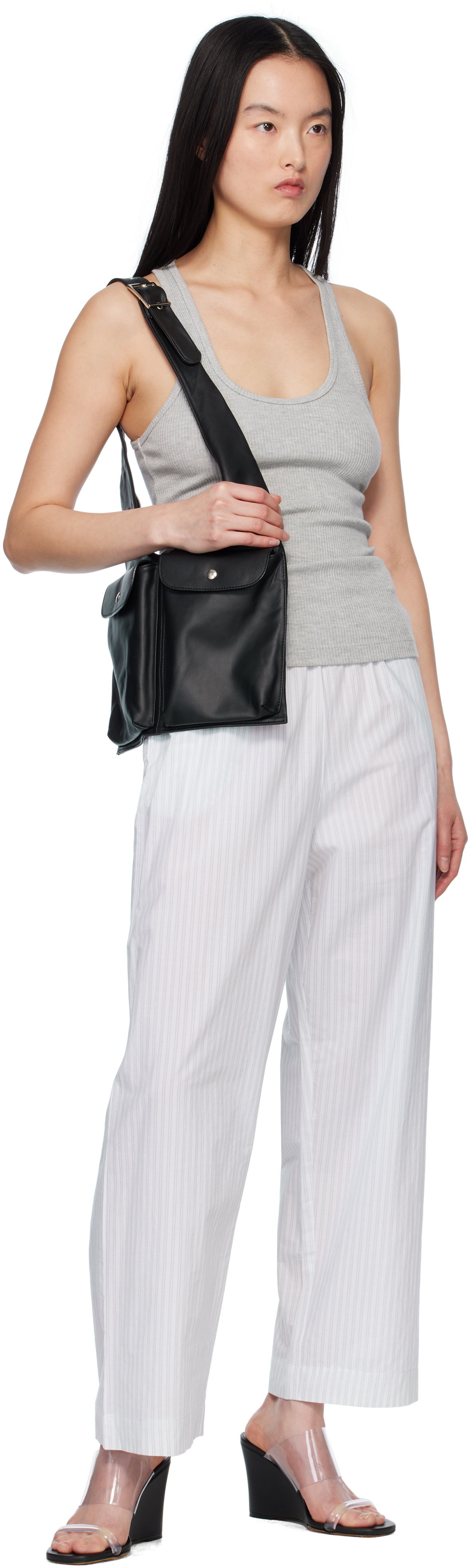 Deiji Studios White & Blue Ease Lounge Pants