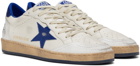 Golden Goose Off-White & Blue Ball Star Sneakers