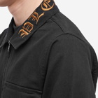 Pleasures Men's Temper Logo Collar Work Jacket in Black
