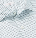 Incotex - Slim-Fit Grid-Checked Cotton Shirt - Men - Sky blue