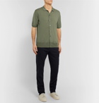 Thom Sweeney - Slim-Fit Merino Wool Polo Shirt - Army green