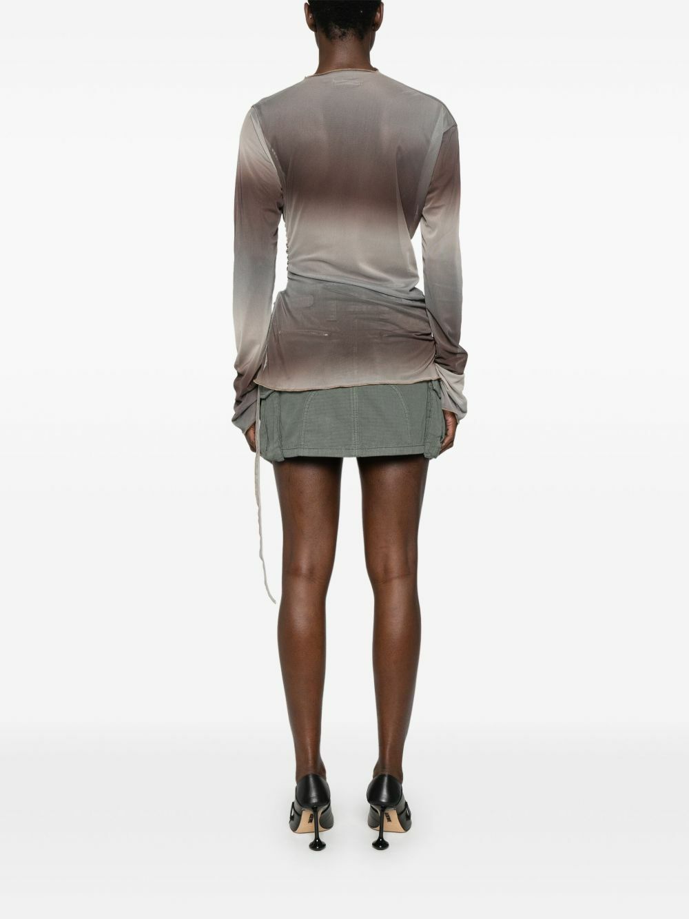 Jade Cropper Draped Long-Sleeve Top