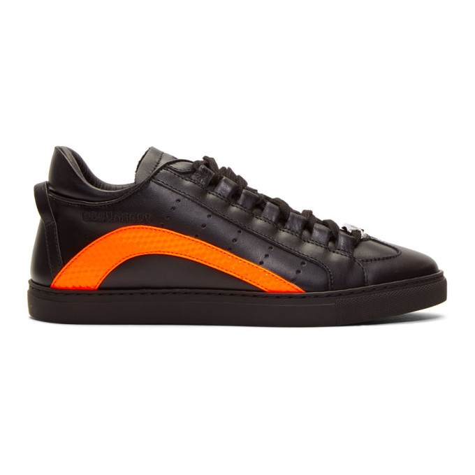 Photo: Dsquared2 Black and Orange Fluo Sneakers