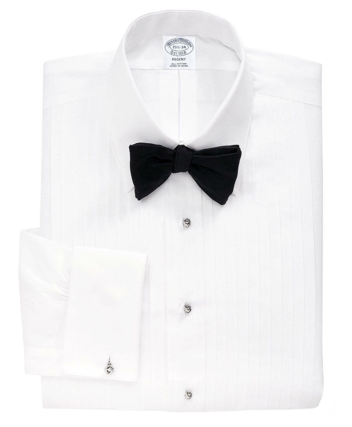 Brooks Brothers Men's Regent Fit Ten-Pleat Tennis Collar Tuxedo Shirt | White