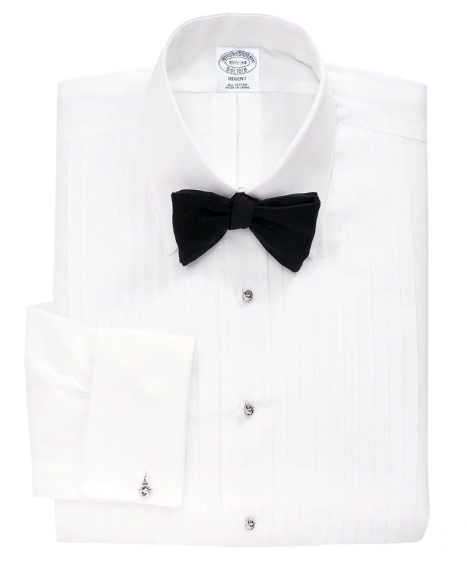 Photo: Brooks Brothers Men's Regent Fit Ten-Pleat Tennis Collar Tuxedo Shirt | White