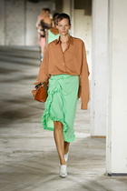 Dries Van Noten - Ruffle-trimmed crêpe midi skirt