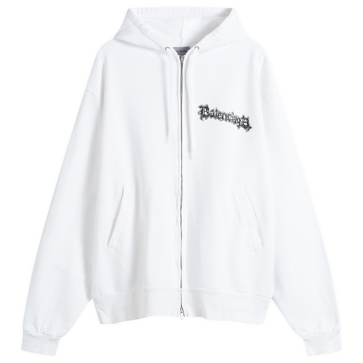 Balenciaga - RuPaul Distressed Logo-Print Cotton-Jersey Zip-Up