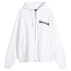 Balenciaga Men's Metal Merch Oversized Zip-Up Hoodie in White