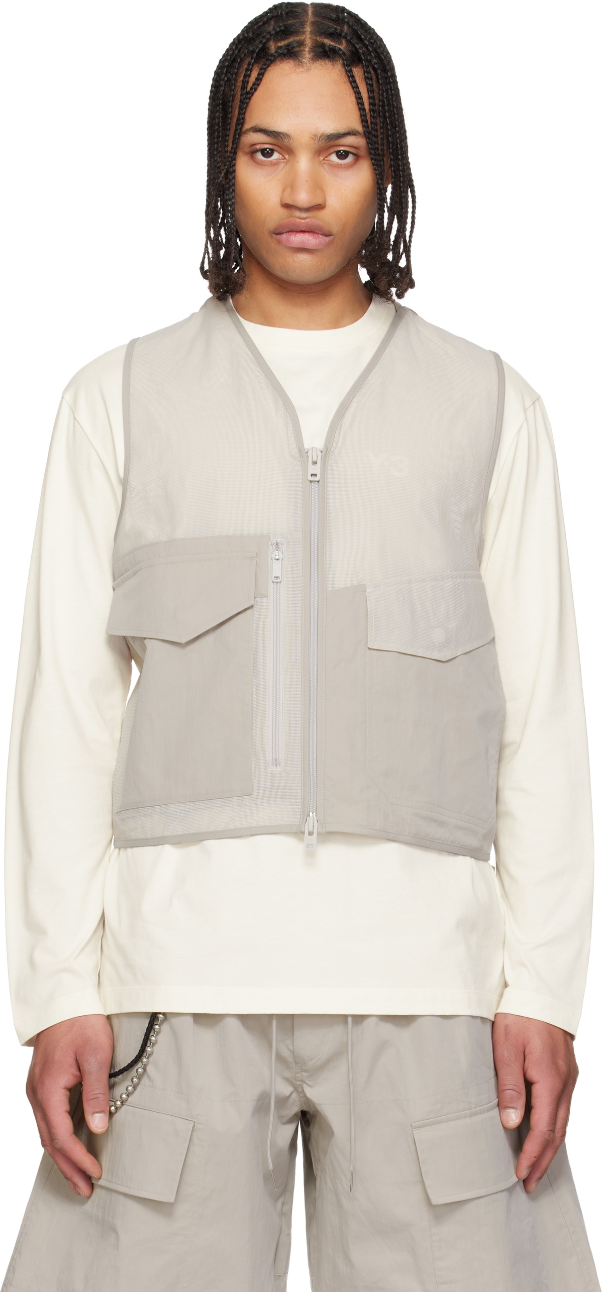 Y-3 Taupe Tactical Utility Vest
