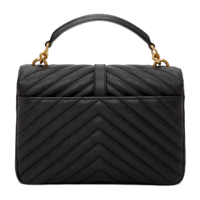 Ysl college bag black and gold hot sale