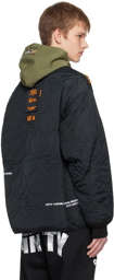 AAPE by A Bathing Ape Black Alpha Industries Edition Lining Jacket