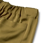 Deveaux - Wide-Leg Satin Shorts - Green