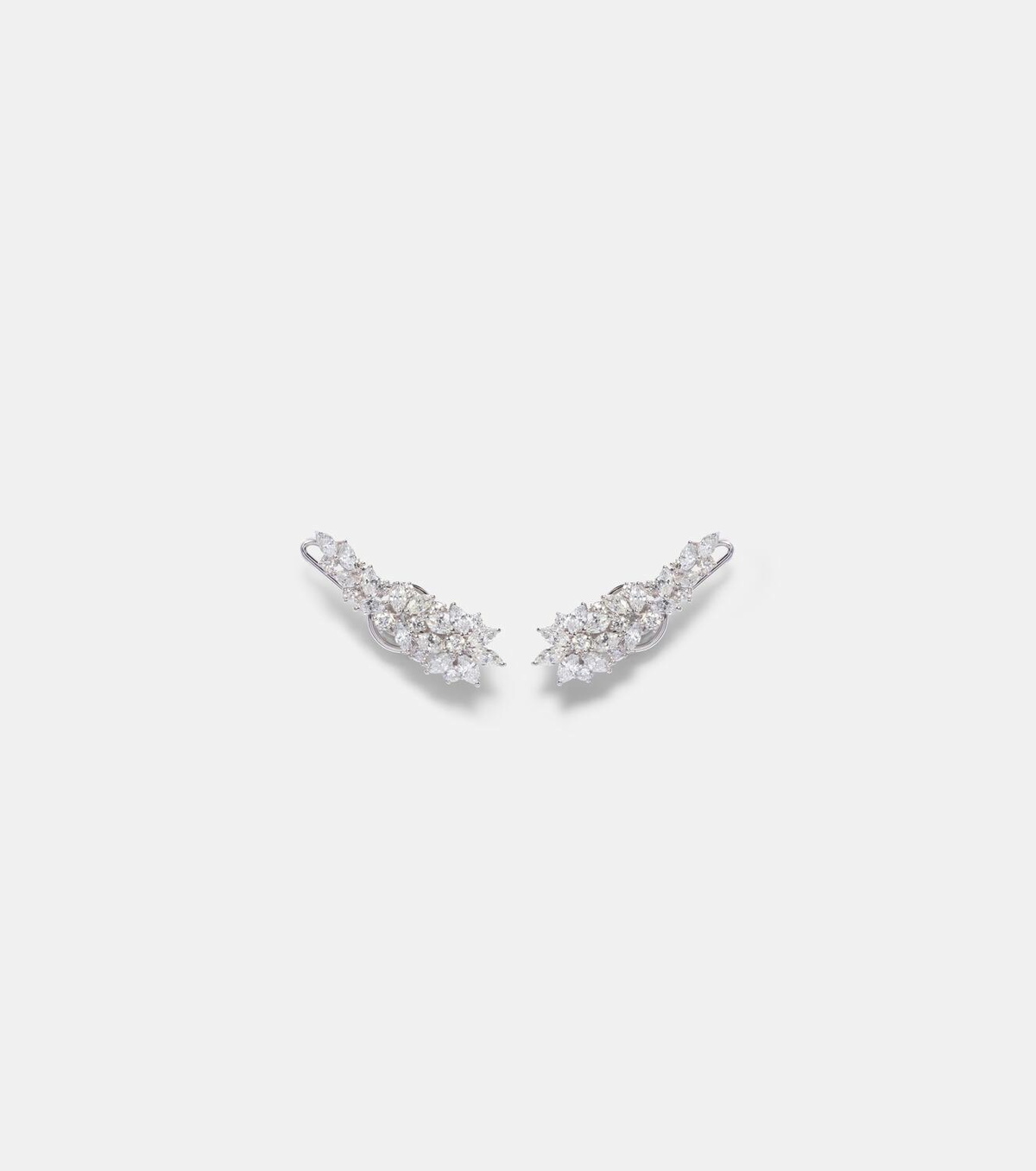 Yeprem Y-Not 18kt white gold clip-on earrings with diamonds