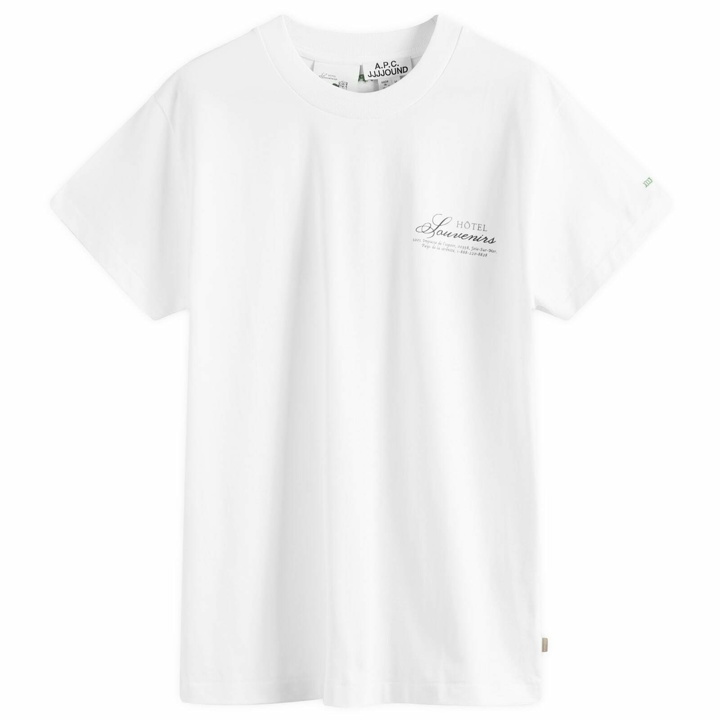 Photo: A.P.C. Men's x JJJJound Hotel Souvenirs T-Shirt in White