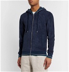 Orlebar Brown - Mathers Contrast-Tipped Cotton-Terry Zip-Up Hoodie - Blue