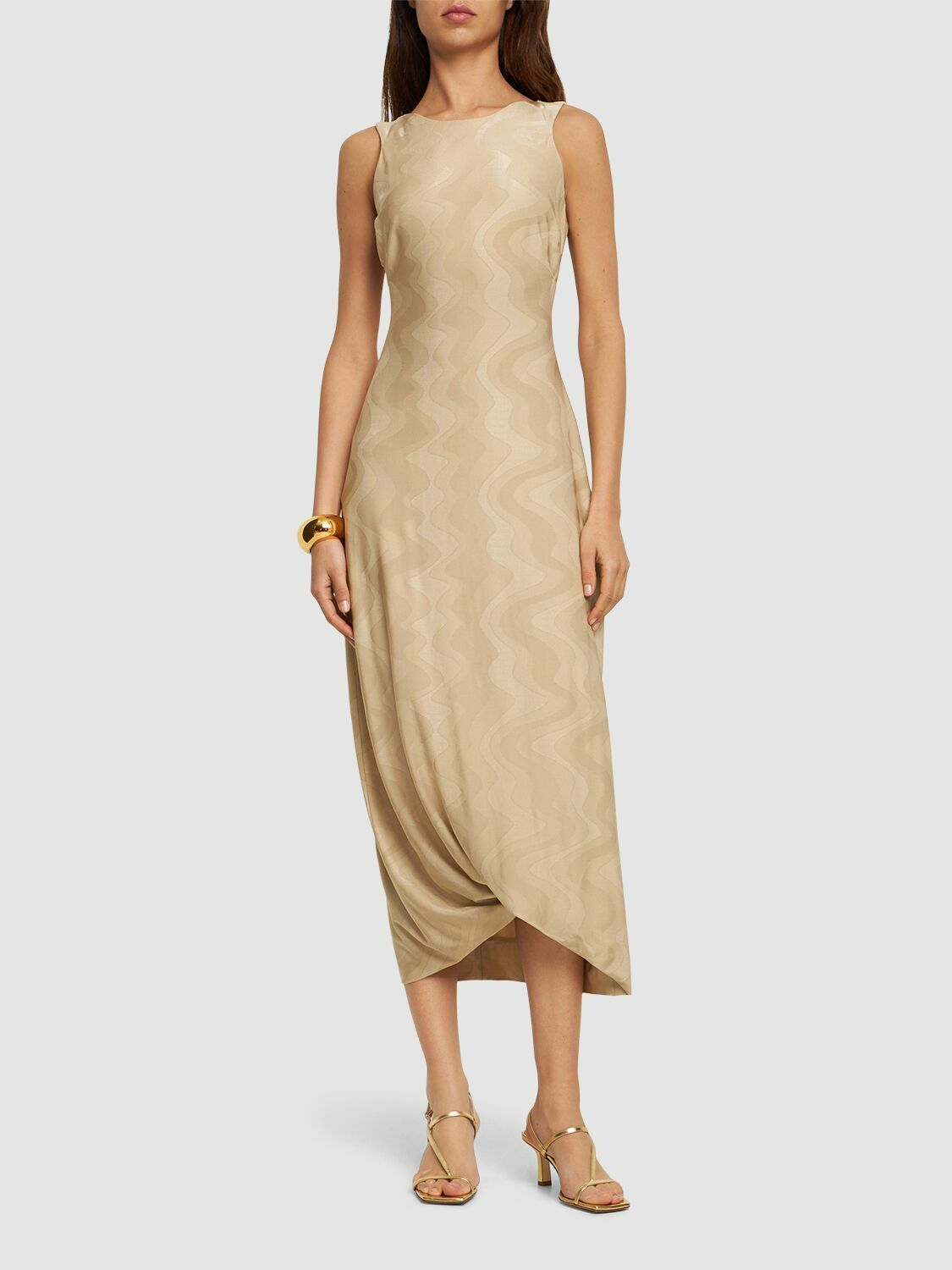 GIORGIO ARMANI Viscose Jacquard Sleeveless Long Dress