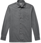 Kiton - Slim-Fit Cotton-Flannel Shirt - Gray
