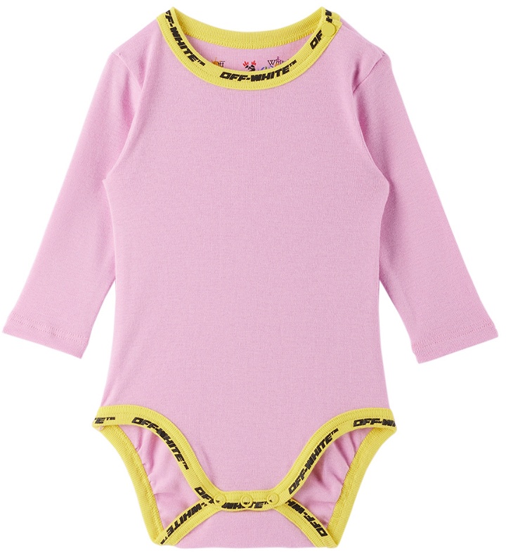 Photo: Off-White Baby Pink & Yellow Industrial Trim Bodysuit
